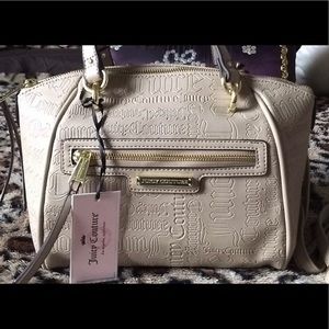 💋 Juicy Couture Purse Logo Embossed Handbag Tan
